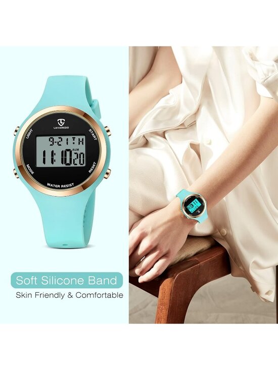 Women\'s Green Quartz Chronograph Waterproof Outdoor Sport Digital Classic Watch main image 6